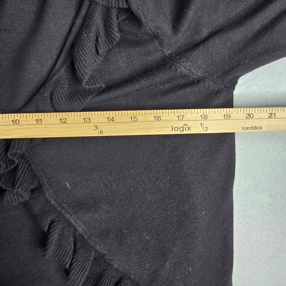 89th & Madison Black Ruffle Trim Open Front Cardigan Shrug Jacket XL - Picture 5 of 9